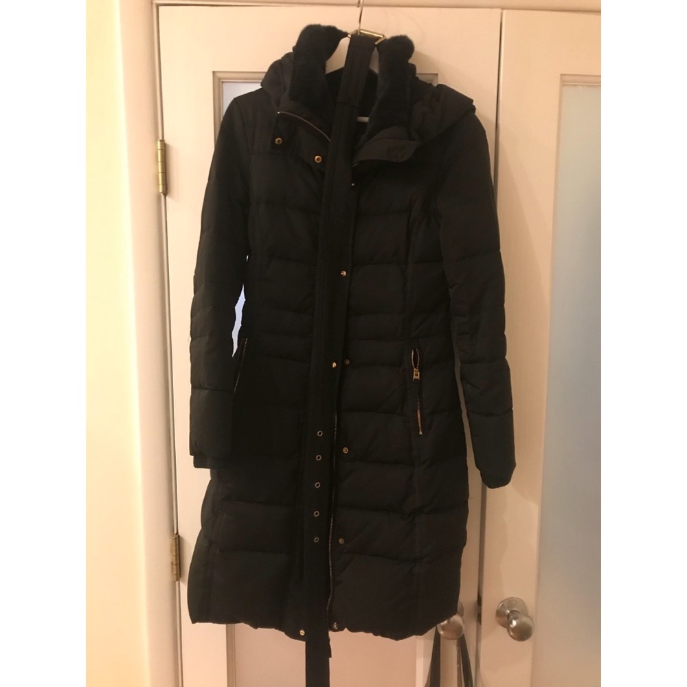 Zara Down Jacket with faux fur inside neckline